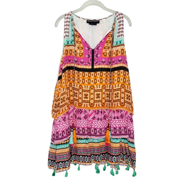 Hemant & Nandita Dresses & Skirts - Hemant & Nandita 100% silk tiered Tassel multi pattern dress size Small